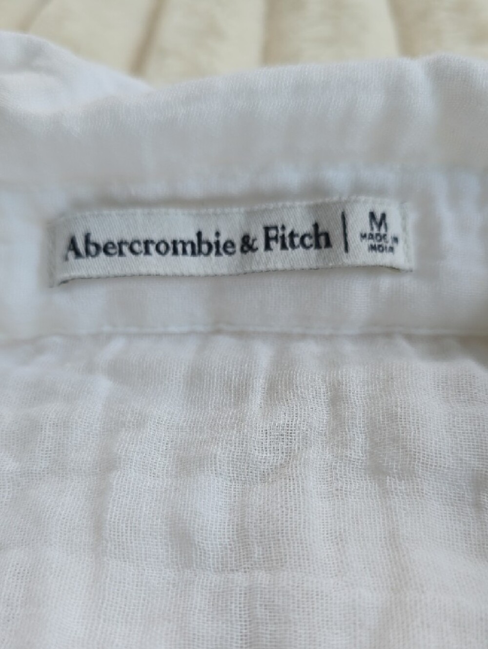 Abercrombie & Fitch White Gauze Button-Front Belted Shirt - Picture 2 of 2